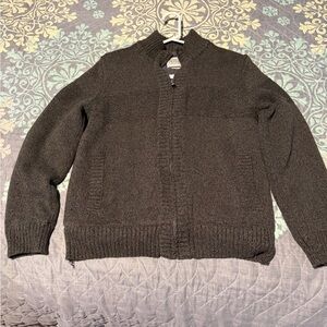 Boston Traders Men's Full-Zip Chunky Knit Sweater - Dark Brown